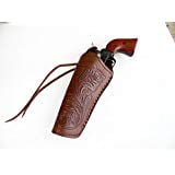 Fast Draw Guns Cross Draw Gun Holster - 22 Cal. - Brown - Left Hand - Tooled Leather - 6