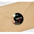 thumbnail image 3 of Darling Souvenir Personalized Wedding Bride Groom Names Envelope Seals DIY 45 Pieces Round Floral Thank You Stickers-Black, 3 of 4