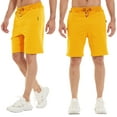 thumbnail image 4 of Tyhengta Mens Shorts Casual Drawstring Zipper Pockets Elastic Waist Orange 46, 4 of 8