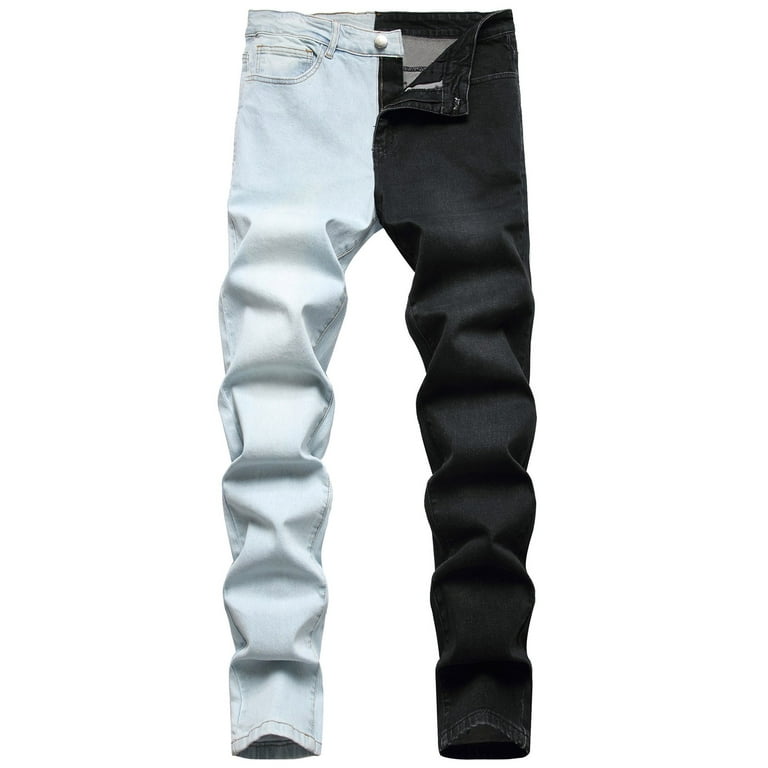MRULIC jeans for men Pants Slim Jeans For Men Denim With Pocket