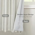 thumbnail image 3 of DriftAway Farmhouse Linen Blend Blackout Curtains for Bedroom Double Layers Striped Printed Linen Curtains Thermal Insulated Rod Pocket Back Tab Treatment for Living Room 2 Panels W52 x L102 Grey, 3 of 5