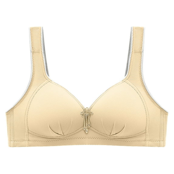 Midsumdr Bras for Women Lightly Padded Underwire Lace Brassiere Printing Gathered Together Padded Shoulder Straps Underwear