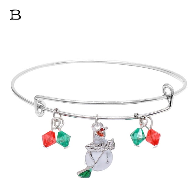 Fiudx Pulsera Navideña, Elegante Alegría de Cristal para Mujer, Elegante Accesorio Expandible para Niñas, Regal Festivo para Acción de Gracias y Navidad, Diseño Moderno, Ideal para Ocasiones Especial