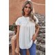 thumbnail image 4 of ABPHQTO Top de mujer blanco con volantes en el cuello y mangas escalonadas, 4 of 5