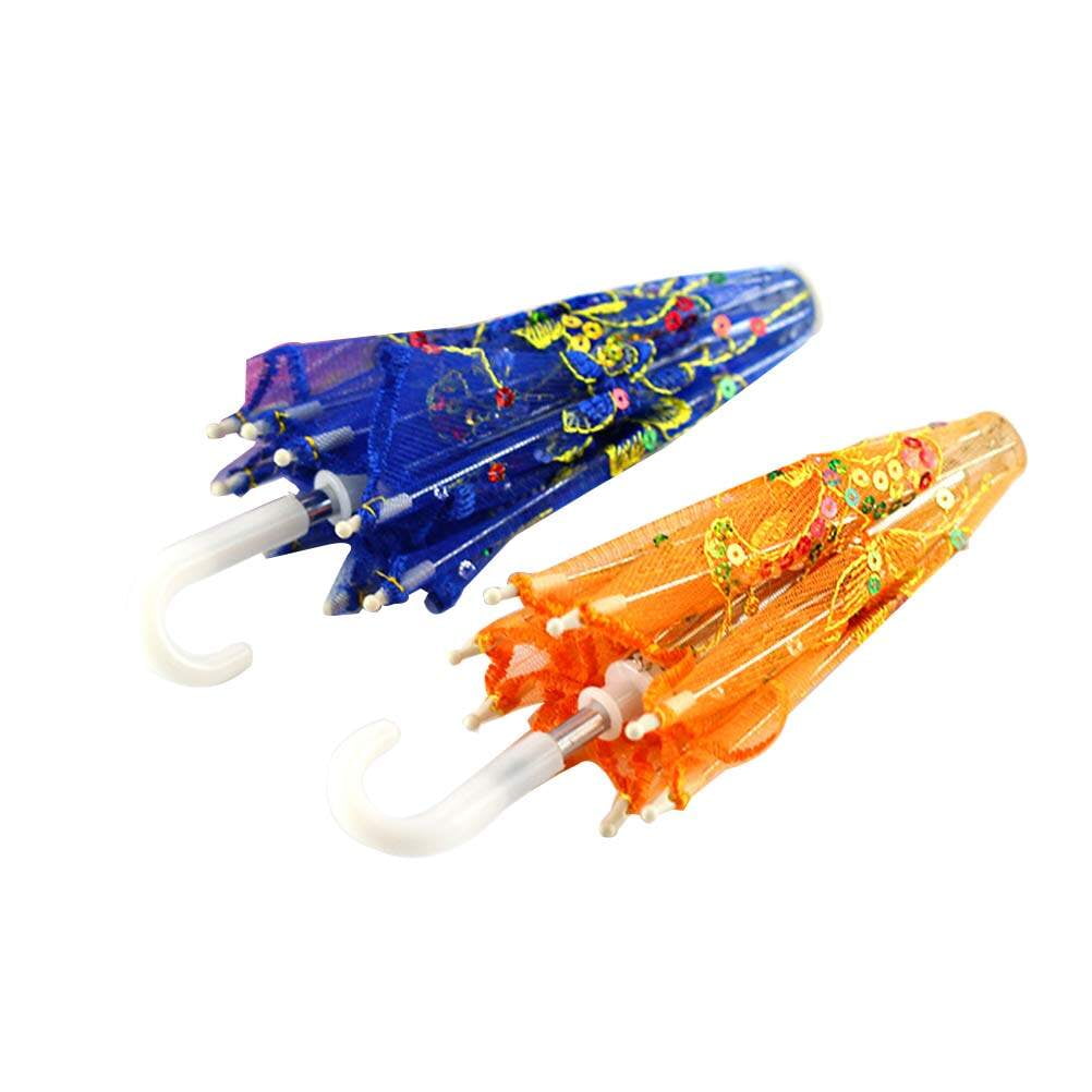 2pcs Mini Lace Umbrella Kids Play House Toy Doll Accessories Decoration