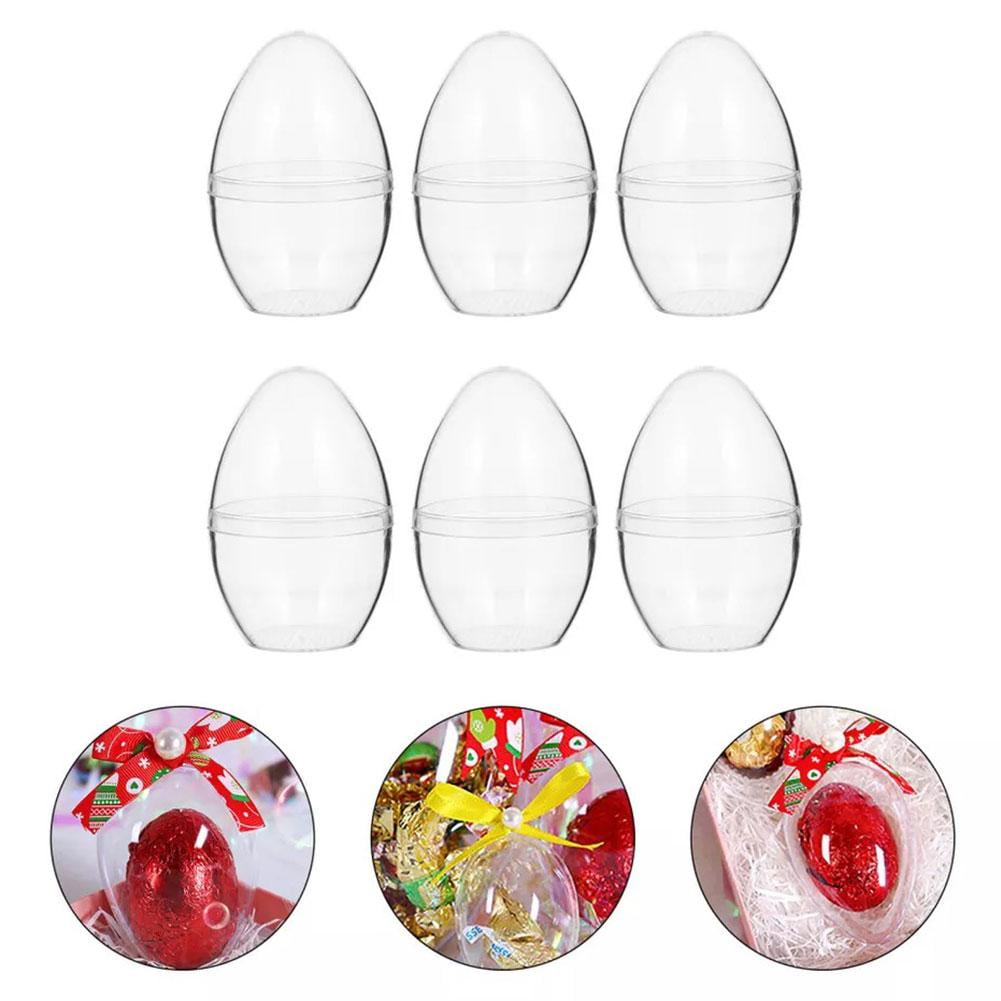 5 Inches Large Clear Easter Eggs Fillable Plastic Easter Eggs Empty Clear Eggs for Easter Basket Stuffers-2pcs