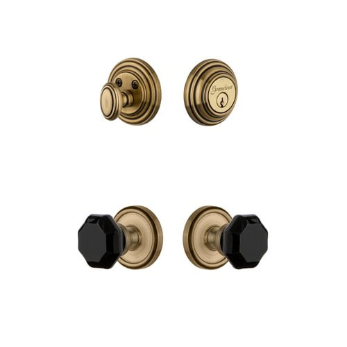 Grandeur 851237 Georgetown Solid Brass Rose Single Cylinder Keyed Entry Deadbolt And