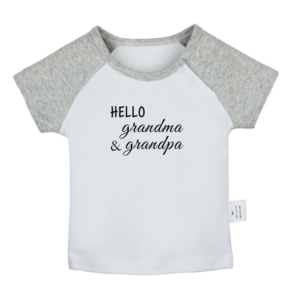 iDzn Hello Grandma and Grandpa Pregnancy Announcement T shirt For Baby, Newborn Babies T-shirts, Infant Tops, 0-24 Months Kids Graphic Tees Clothing