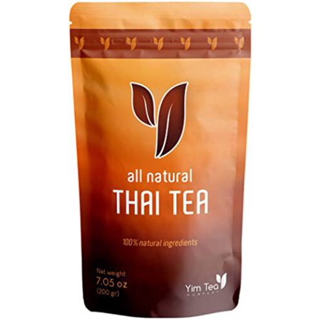 Yim Tea Co. - Thai Tea - 100% Natural Loose Leaf Tea Mix - Made with Assam Black Tea - Makes Iced Tea and Boba Tea - By Yim Tea Co. (200g)