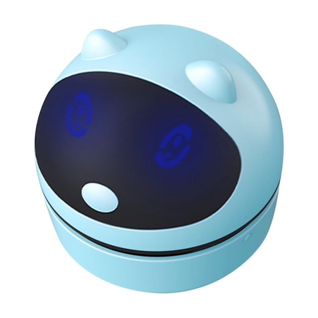 Cartoon Robot Desktop Vacuum - USB Rechargeable 600mAh, 150g Lightweight Design for Hair/Debris Cleaning