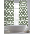 thumbnail image 4 of Sage Green Pine Leaves Sheer Curtains 96 Inch Length 2 Panels Set, Abstract Art Geometric Gray Plaid Voile Window Treatment Semi Sheer Long Curtains Drapes for Bedroom/Living Room/Kitchen 52"x96"x2, 4 of 7