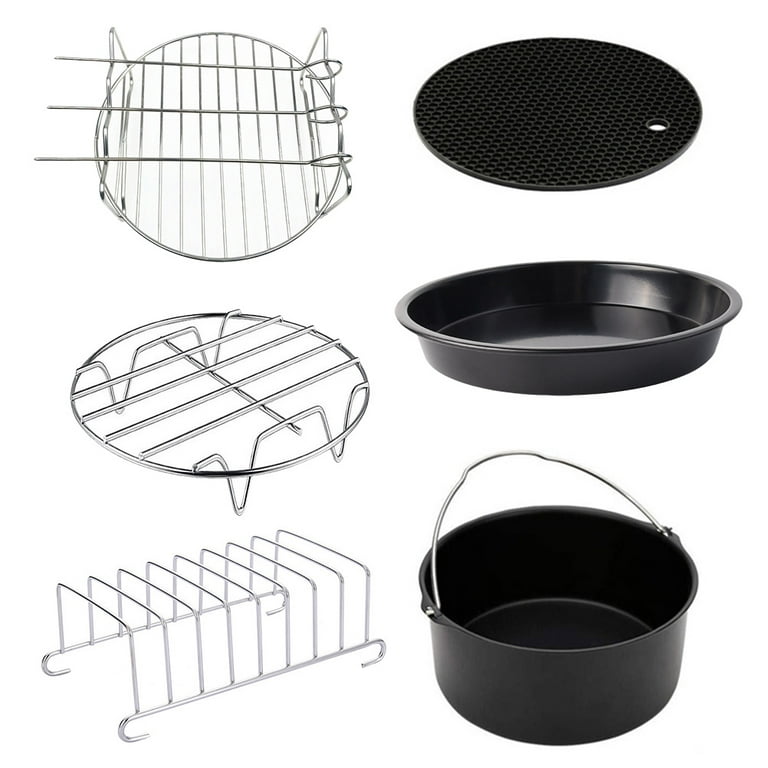 12pcs 9 Inch Fit for Airfryer 5.2-6.8QT AirFryer Accessories Baking Basket  Pizza Plate Grill Pot Kitchen Cooking Tool for Party - AliExpress