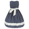 thumbnail image 2 of Richie House Little Girls Blue Polka Dotted Bow Dress 5, 2 of 2