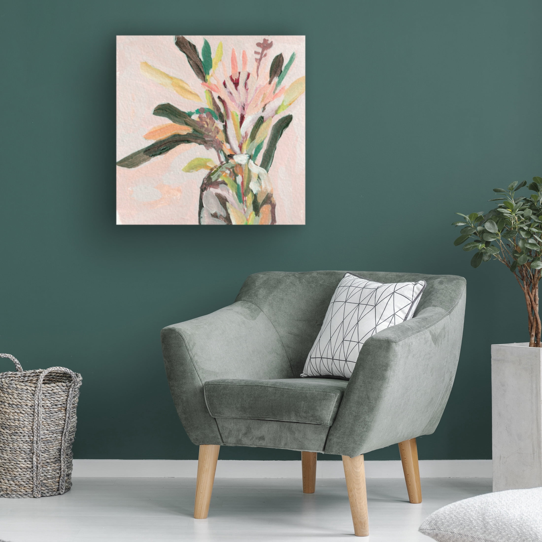 Canvas Wall Art - Melissa Wang 'Glass Bouquet III' Wall Art for Living Room, Bedroom, or Office Décor by Trademark Fine Art - 24 x 24 Inches