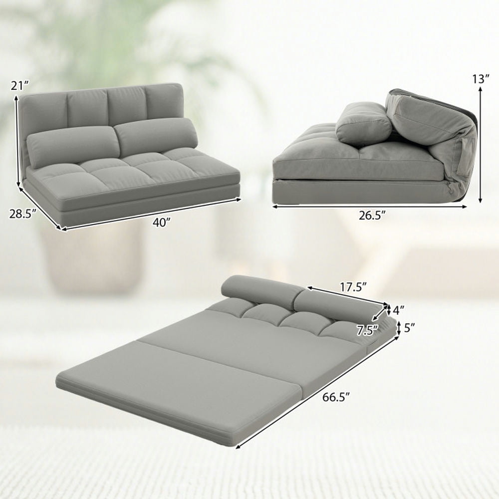 Finihen Floor Sofa, Adjustable Folding Floor Sofa Bed, Floor Sofa Bed with 6 Positions Adjustable Backrest Skin-friendly Velvet Cover, for Living Room, Bedroom, Light Gray Finihen Floor Sofa, Adjustable Folding Floor Sofa Bed, Floor Sofa Bed with 6 Positions Adjustable Backrest Skin-friendly Velvet Cover, for Living Room, Bedroom, Light Gray