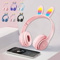 thumbnail image 1 of ¡Precios Rebajados!, Auriculares Bluetooth montados en la cabeza, plegables y con inserción de tarjeta, lindos auriculares luminosos coloridos Akmoler, 1 of 9