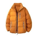 thumbnail image 2 of Xdegoge Quilted Jacket for Men Plus Size Full Zip Stand Collar Jackets Causal Loose Warm Padded Coat Fashion Solid Color Cold Protection Streewear with Multi Pockets, 2 of 5