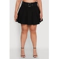 thumbnail image 4 of Womens Plus Size High Waist Mini Pleated Skirt with Belt, 4 of 5