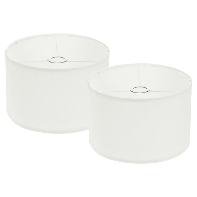 Juego de 2 pantallas de lámpara de tambor 12"x12"x8" pantalla de lámpara de lino fácil de ensamblar, beige