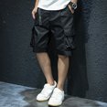 thumbnail image 4 of Pantalones cortos cargo para hombres grandes y altos, de diseñador, desgastados, bermudas cortas para hombre, de algodón, estilo urbano, holgados, con bolsillo delantero, pesados, Whate Y2, 4 of 4