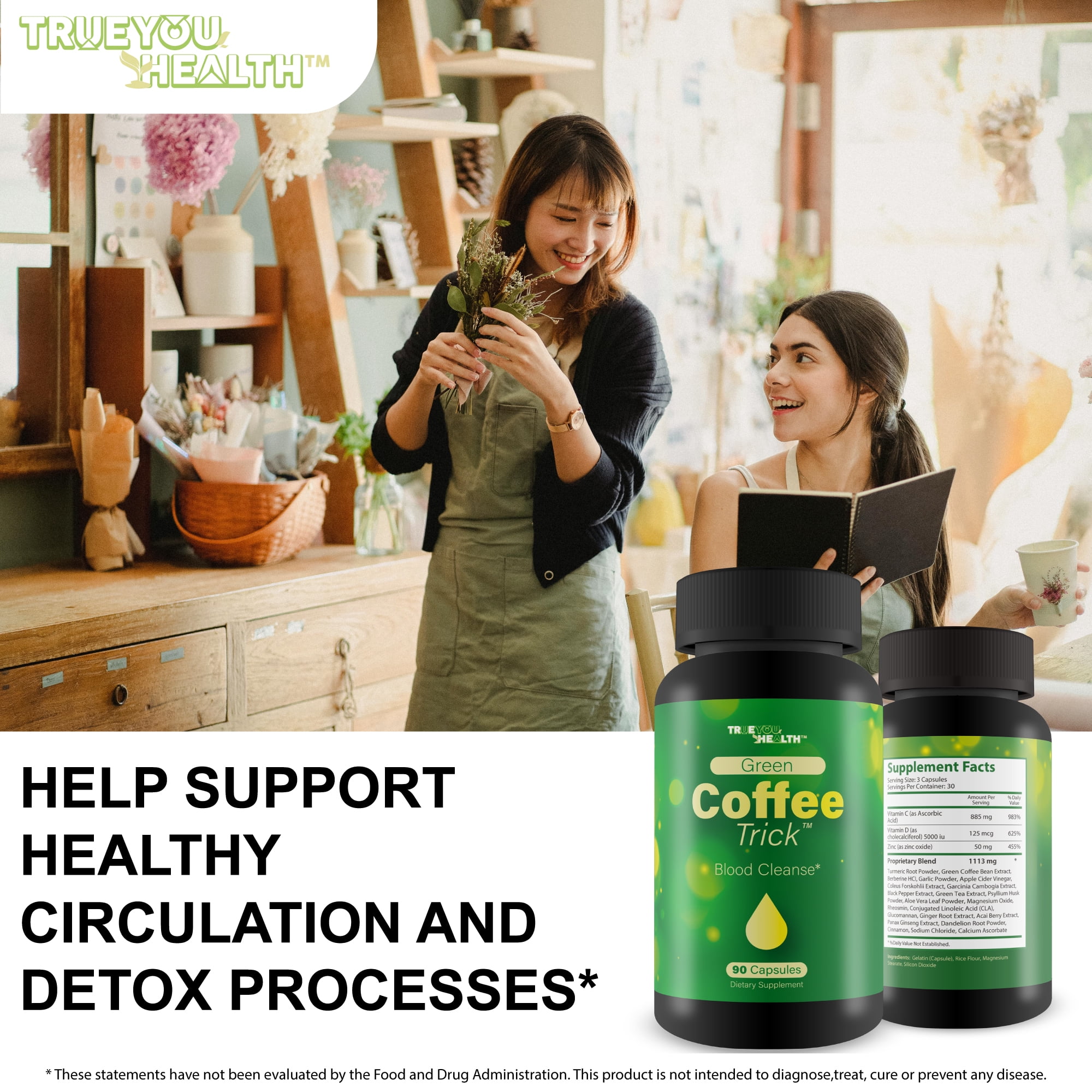Green Coffee Trick Detox Cleanse - Green Coffee Bean Extract, Turmeric, Green Tea Extract, Garcinia Cambogia Extract & More - Supercharge Your Gut with This Herbal Colon Cleanse, Meta Balance Support