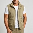 thumbnail image 6 of Atkumj Men Fishing Vest Fashion Multi‑Functional Stand Collar Zip Up Drawstring Hem Oversized Vests Casual Solid Color Loose Mens Outerwear Vests for Outdoor Activity 3XL, 6 of 9