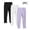 Purple, variant on Eltusu Girls Leggings, Solid Color Stretch 3 Pieces Elastic Waist Tight Pants Pink Size 10-12 T