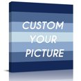 thumbnail image 2 of Navy Blue Ombre Wall Art Painting on Canvas, Gradient Navy Blue Woods Farmhouse Canvas Art Home Prints Wall Art Framed Modern Artwork for Living Room Bedroom Wall Decor 8x8in, 2 of 9