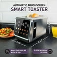 thumbnail image 2 of Inspirex Touch Screen Toaster - 2 Slice Extra-Wide Slots - 5 Bread Type and 6 Browning Levels - Defrost, Reheat, Favorite, Single Slot Settings - Stainless Steel, 2 of 7