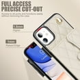 thumbnail image 3 of for iPhone 11 Back Case, Luxury Ultra Slim Shockproof PU Leather Card Slots Kickstand Magnetic Snap Shoulder Strap & Wristlet RFID Blocking Phone Cover for iPhone 11, White, 3 of 9