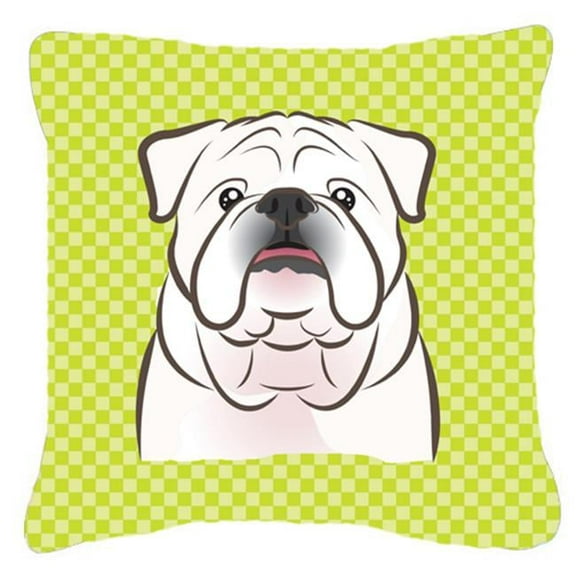 Checkerboard Print With Dog Fabric Decorative Pillow
