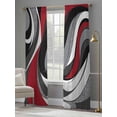 thumbnail image 4 of Abstract Twist Art Sheer Curtains 108 Inches Long 2 Panels Black and Red Classic Match Light Filtering Semi Sheer Window Curtains Drapes for Bedroom Living Room 52"x108", 4 of 7
