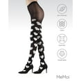 thumbnail image 6 of MeMoi Loves Got To Do With It Opaque Tights - Womens - Female (Medium/Large, Black/White), 6 of 8