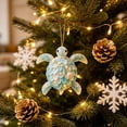 thumbnail image 6 of TanSiDing Sea Glass Acrylic Hanging Ornaments, Beach Themed Seaglass Tree Baubles with Dog Cow Turtle Designs, Coastal Christmas Window Suncatcher Decor for Home, 6 of 7