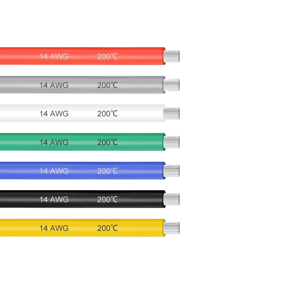 Silicone Wire 14 Gauge Electric Wire Stranded Copper Wire 3 ft 7 Colors