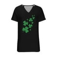 thumbnail image 4 of yievot St Patricks Day Women Shamrock Graphic Casual T-Shirt Short Sleeve Crewneck Tee Tops Plus Size, 4 of 4