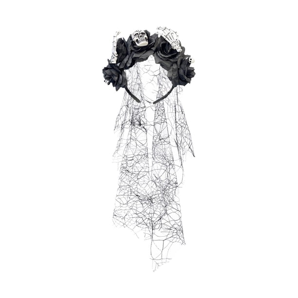 Accesorios para el Cabello de Halloween la Banda Wansheng Está Hecha de Tela de Poliéster Y Se Utiliza para la Decoración de Vacaciones, Accesorios para el Cabello Floral, Cráneos Femeninos, Manos Fan