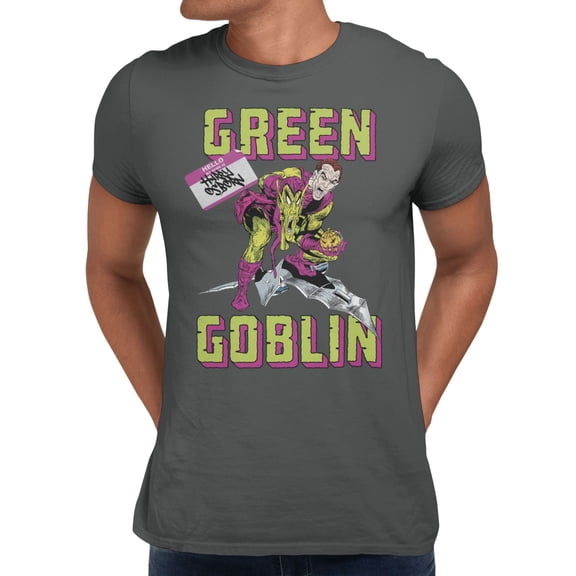 Marvel Comics Retro Spider-Man The Green Goblin Villain Men's T Shirt (Charcoal, S-XXXL)