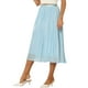 thumbnail image 4 of Falda midi plisada INSPIRE CHIC para mujer, falda de acordeón casual con cintura elástica, M azul claro, 4 of 6