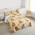 thumbnail image 3 of Homewish Kawaii Capybara Queen Comforter Set,Colorful Flower Floral Bedding Sets,Cartoon Animal Bedding Comforter Set For Girl Boy,Microfiber Bedroom Decor Reversible,3-Piece, 3 of 8