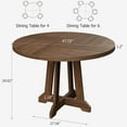 thumbnail image 2 of 47" Round Dining Table for 4,  Wooden Base Rustic Kitchen Table with Crossed Legs, Stable Structure, Modern for Kitchen, Living Room, 2 of 7