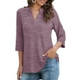 thumbnail image 3 of a.Jesdani Womens Plus Size Tunic Tops 3/4 Roll Sleeve V Neck Casual Blouses m-4x, 3 of 9