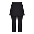 thumbnail image 6 of BODOAO Women's Upf 50+ Capri Skirted Leggings Tights Active Tennis Skirt Golf Skorts Gym Yoga Legging with Skirts Workout Capri Pants Skirted Leggings Tennis Skorts Gym Tennis Yoga Legging Black L, 6 of 8