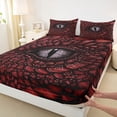 thumbnail image 4 of Erosebridal Dragon Eye Queen Sheet Sets, Black Red Bed Set, 1 Flat Sheet, 1 Fitted Sheet and 2 Pillowcases, 4 of 5