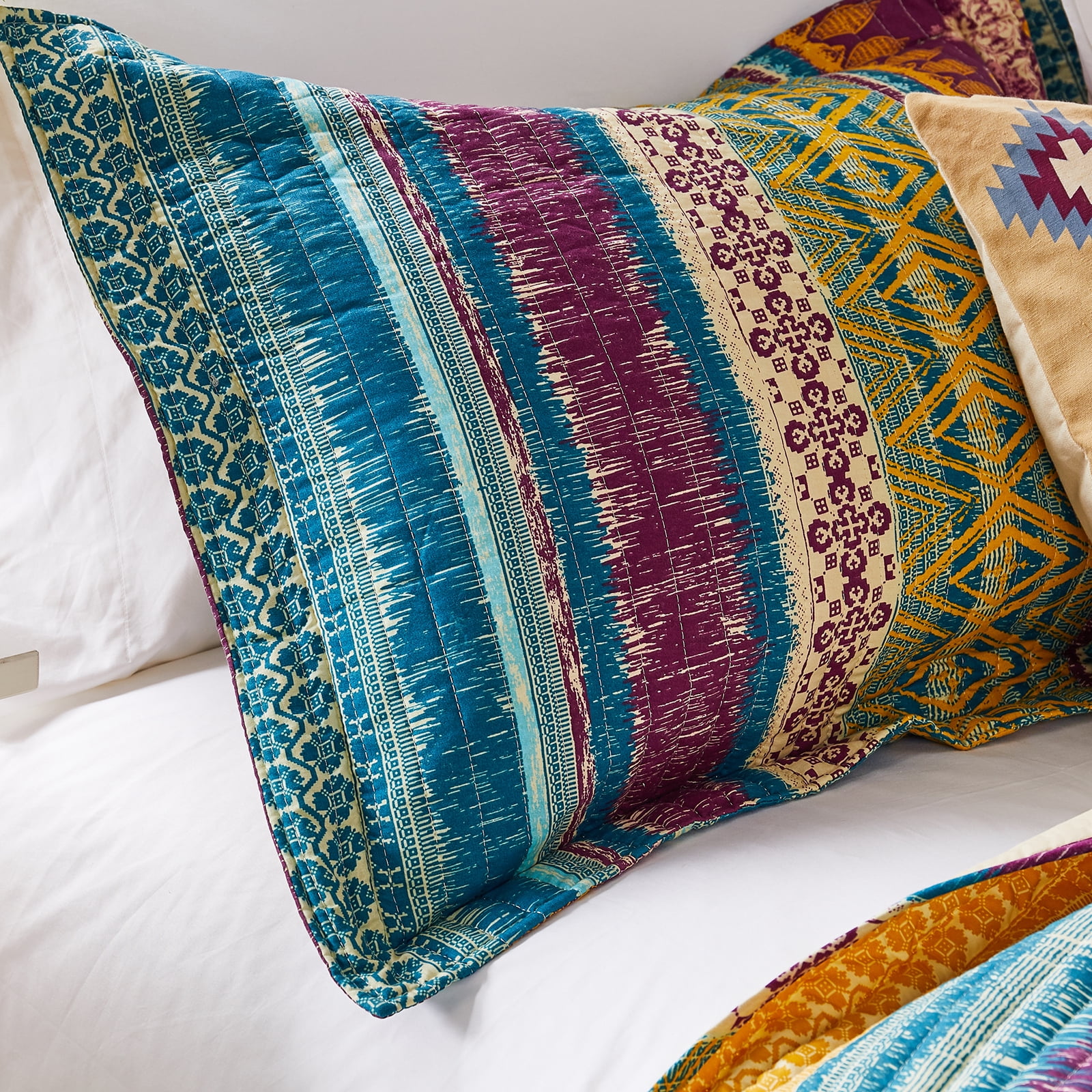 Global Trends Santa Fe 100% Cotton Reversible Oversized Quilt Set, 2-Piece Twin/Twin XL