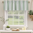 thumbnail image 2 of Sage Green Grey Stripe Curtain Valances for Windows, Kitchen Valance Window Treatments Panel 2 Pack, Farmhouse Minimalist Striped Rod Pocket Short Curtains for Bathroom Bedroom 54 x 18 Inch, 2 of 8