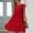 Red, variant on IDALL Summer Dresses,Casual Dresses Women'S Solid Color Round Neck Short Sleeve Casual Cake Dress Pleated Swing Skirt Flowy Dresses,Petite Dresses,Fit And Flare Dress Navy Dress S