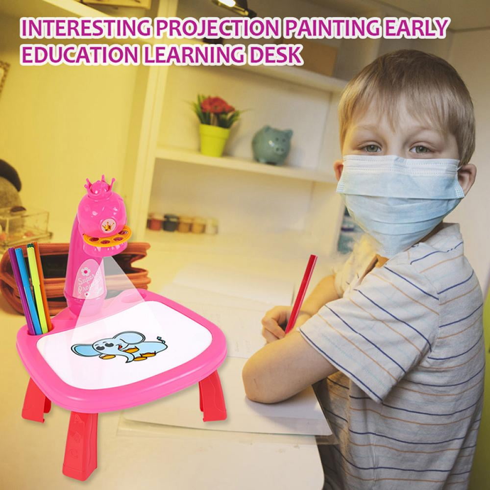 Leonard Mountain Kids Projection Painting Activity Table and Chair Set, Bright Colors