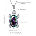 thumbnail image 3 of Juwaliy Turtle Collar Arco Iris Místico Topacio Collares 925 Sterling Silver Dije Joyería de Cristal Mujeres Hija Esposa Madre Navidad Regalos de Cumpleaños para Ella, 3 of 8