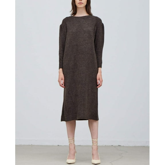 PLAIN SWEATER MIDI DRESS